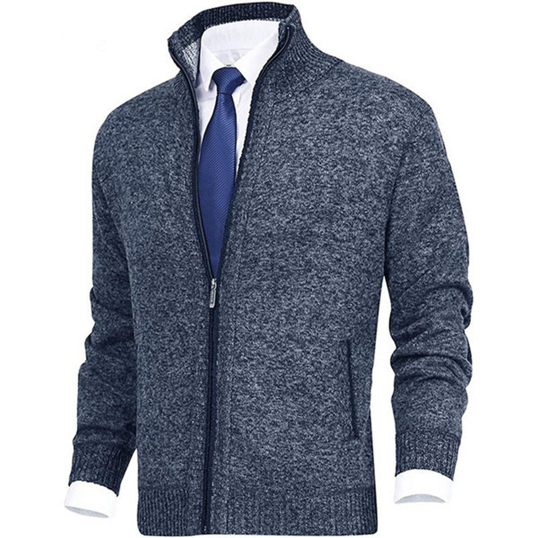 Chaqueta cárdigan de punto para hombre con cremallera completa