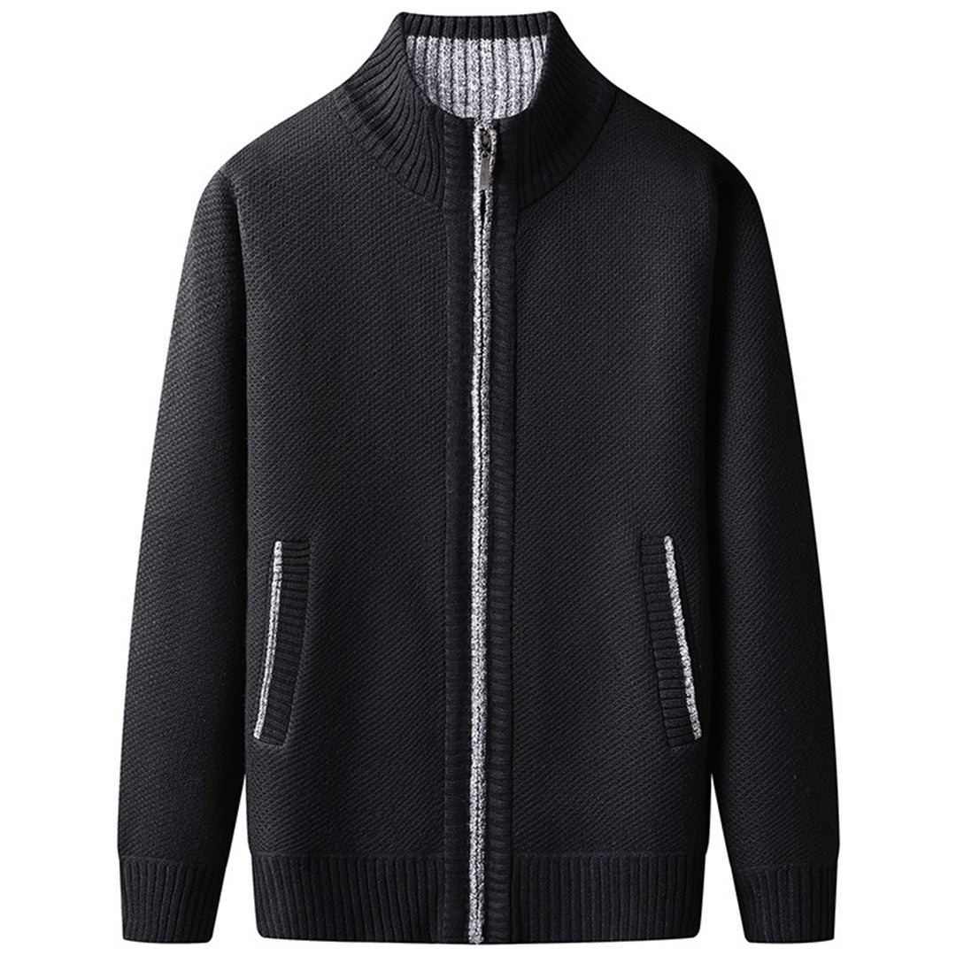 Chaqueta cárdigan de punto para hombre con cremallera completa