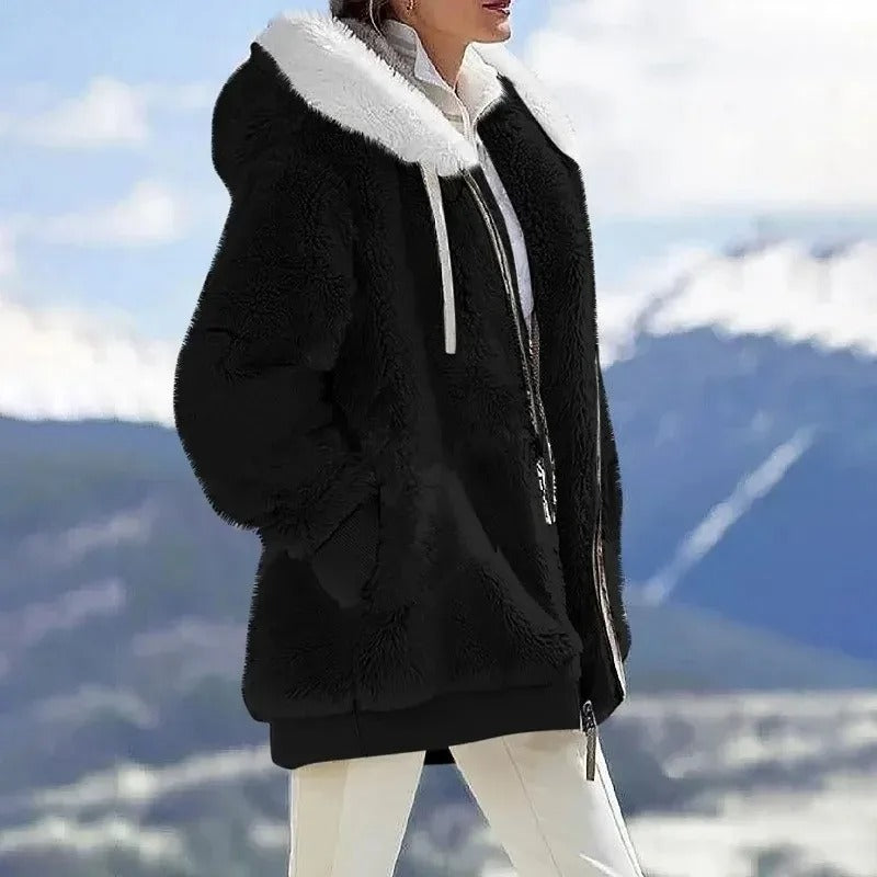 Chaqueta casual con capucha para mujer