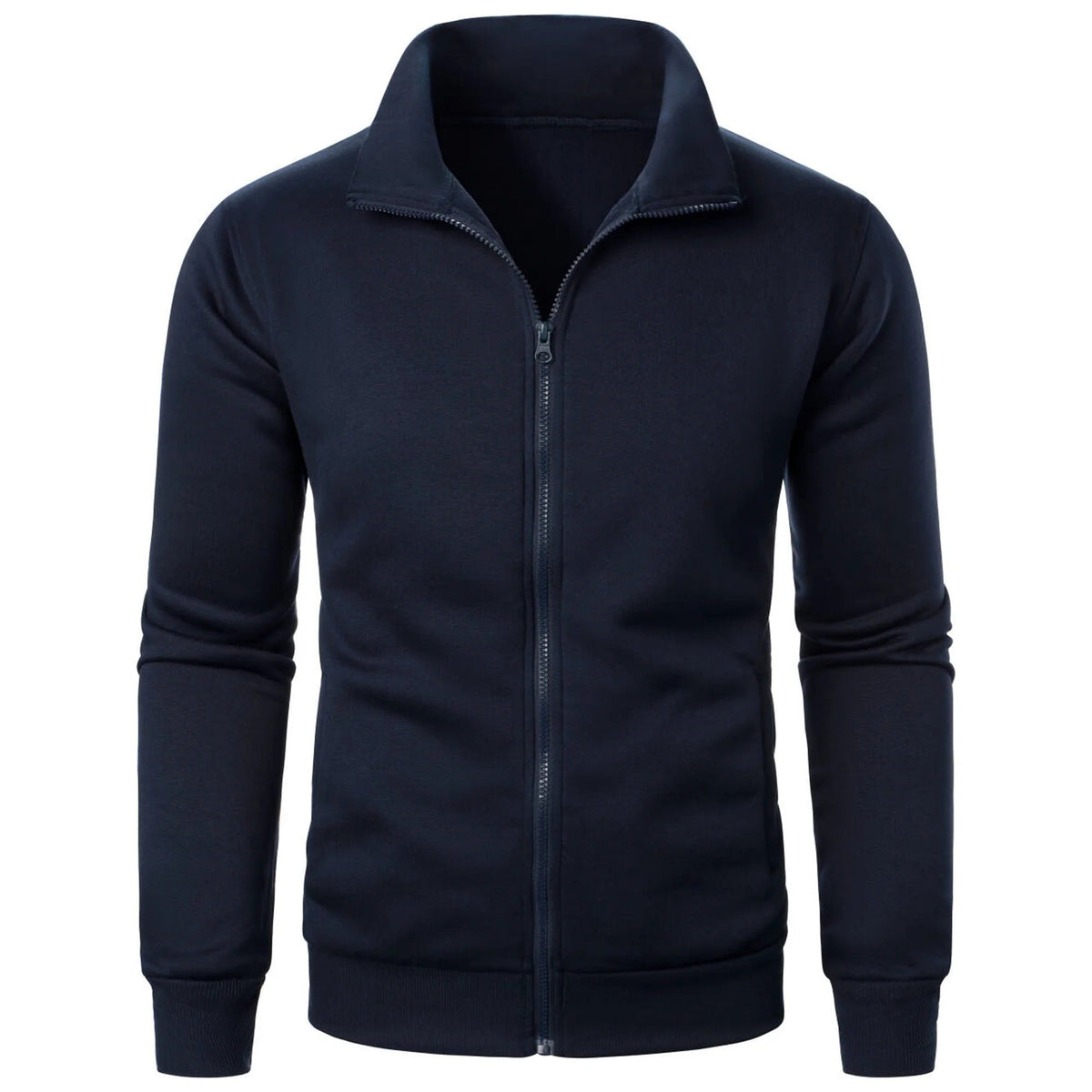 Chaqueta casual para hombre con cuello alto y cremallera