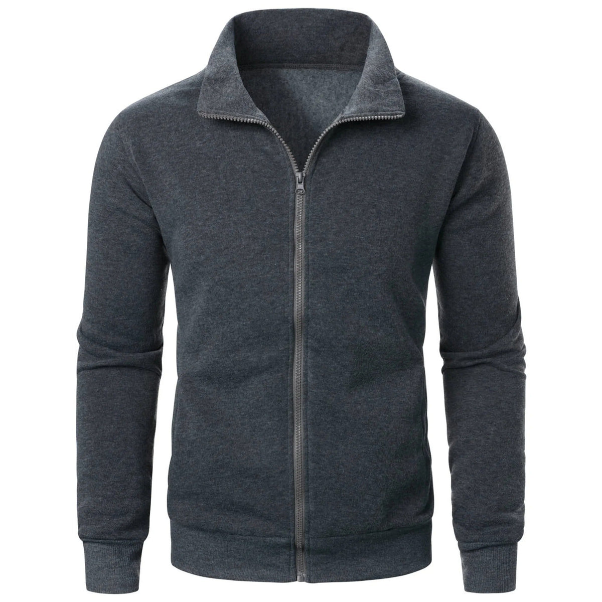 Chaqueta casual para hombre con cuello alto y cremallera
