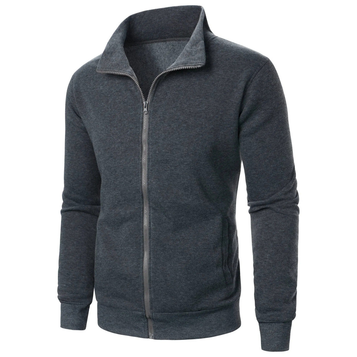 Chaqueta casual para hombre con cuello alto y cremallera