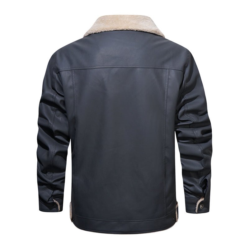 Chaqueta casual para hombre con cuello borrego