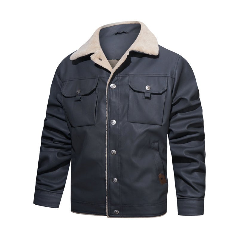 Chaqueta casual para hombre con cuello borrego