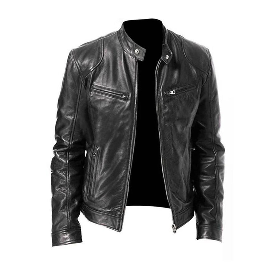 Chaqueta clásica para hombre en efecto piel