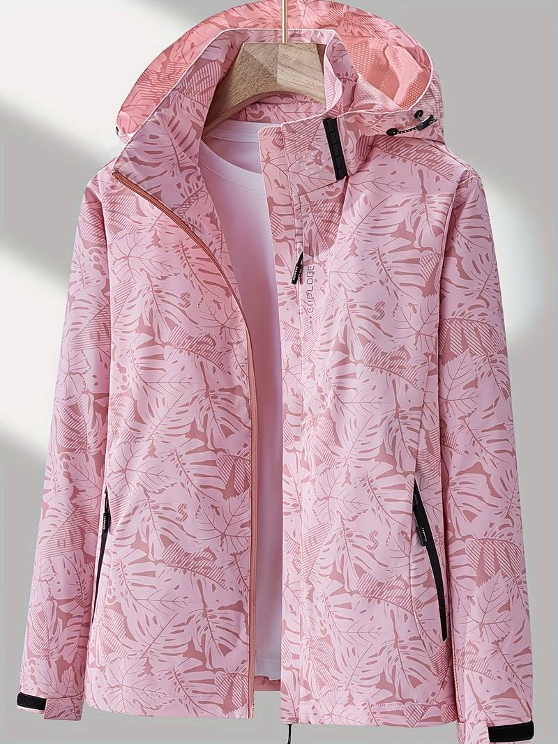 Chaqueta con capucha impermeable y cortavientos para mujer - Elegante y ligera