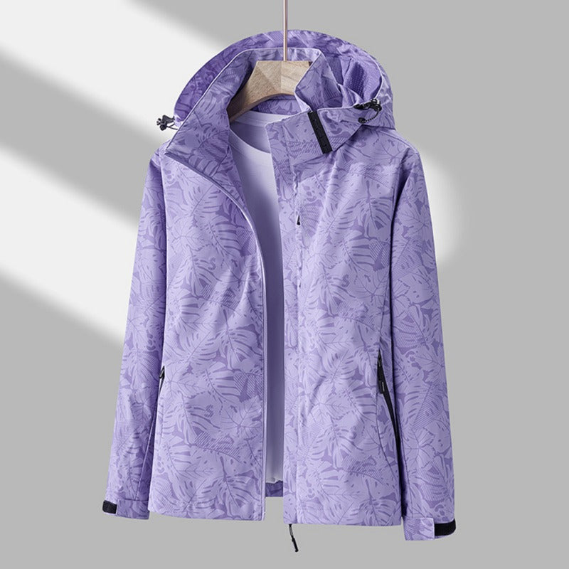 Chaqueta con capucha impermeable y cortavientos para mujer - Elegante y ligera