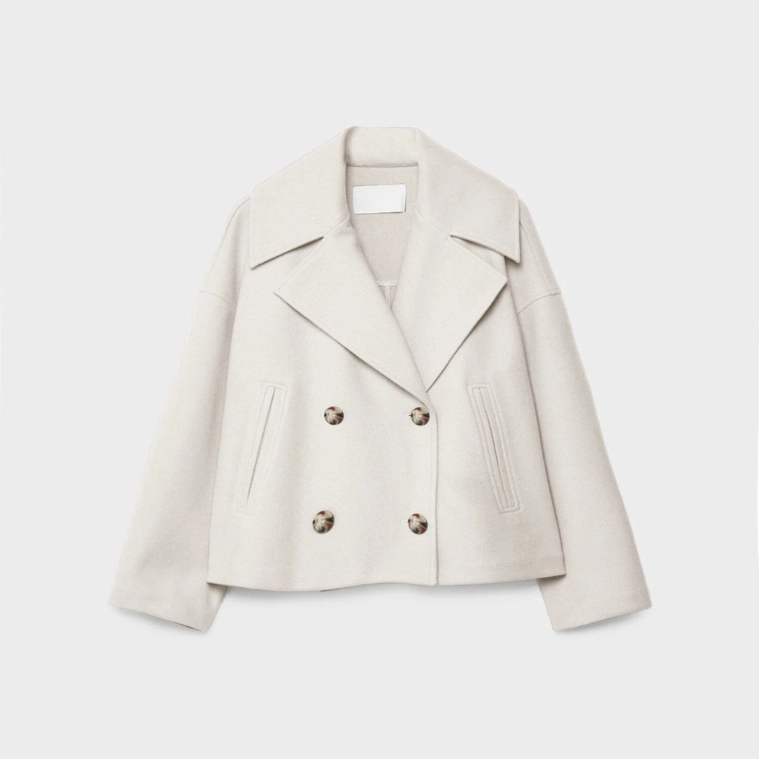 Chaqueta corta cruzada para mujer de otoño e invierno