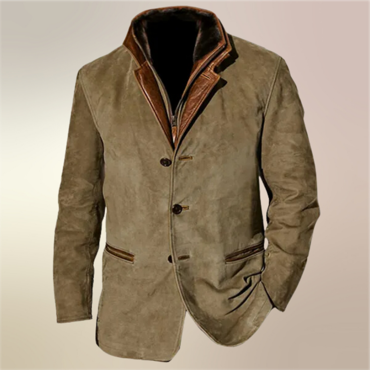 Chaqueta de cuero de ciervo para hombre estilo vintage – Elegancia clásica y comodidad moderna