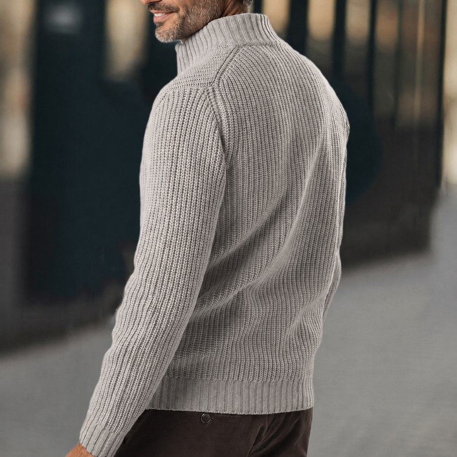 Chaqueta de punto acanalado para hombre con cremallera