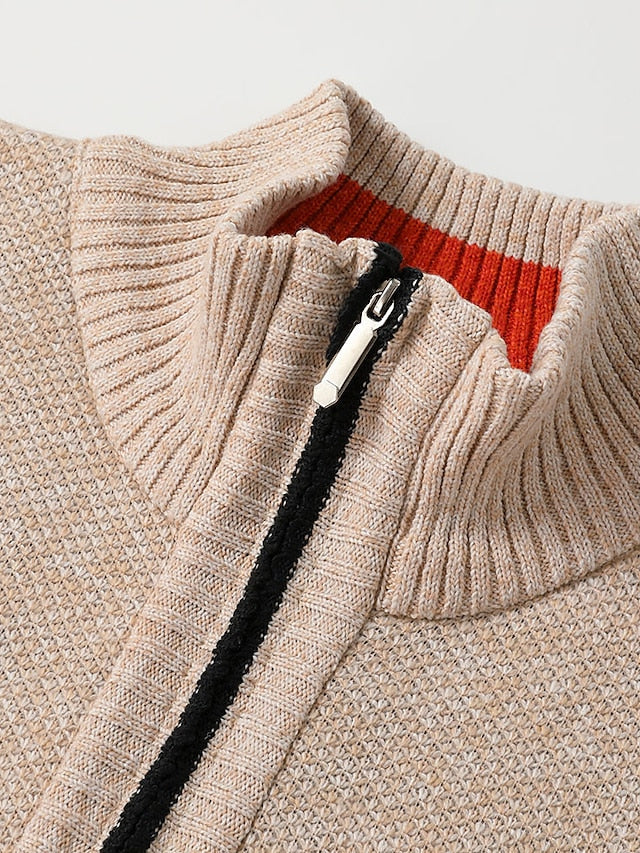 Chaqueta de punto con cremallera para hombre