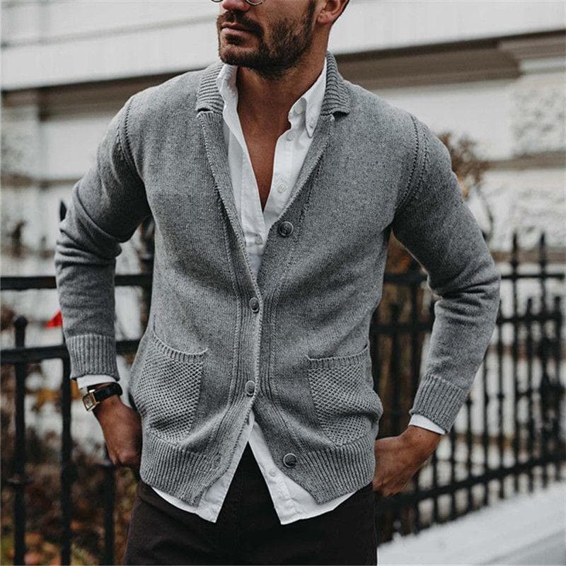 Chaqueta de punto para hombre con botones