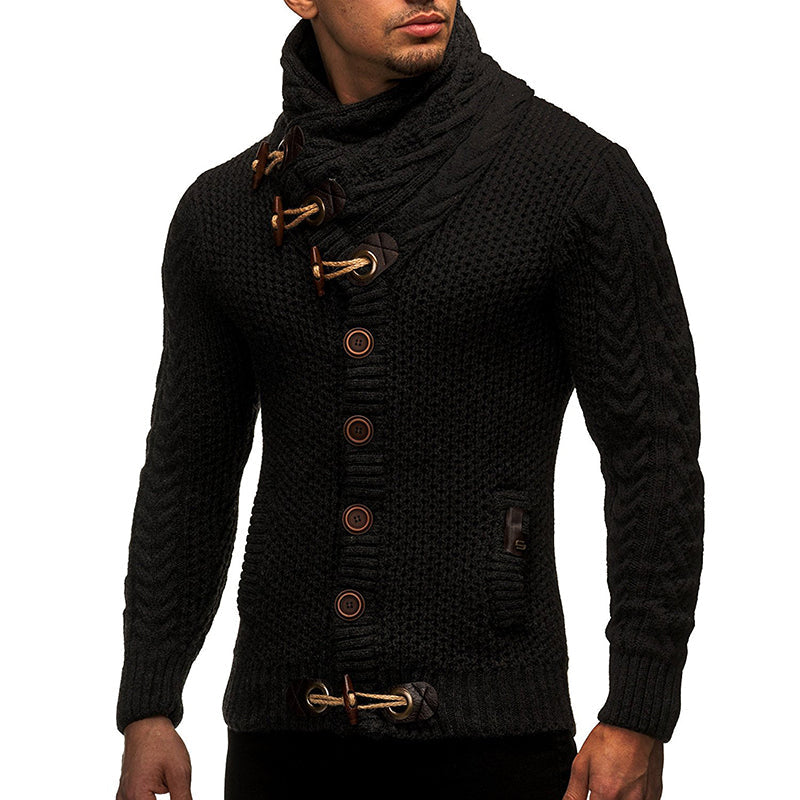 Chaqueta de Punto para Hombre con Cuello Alto | Chaqueta de Hombre Elegante y Casual