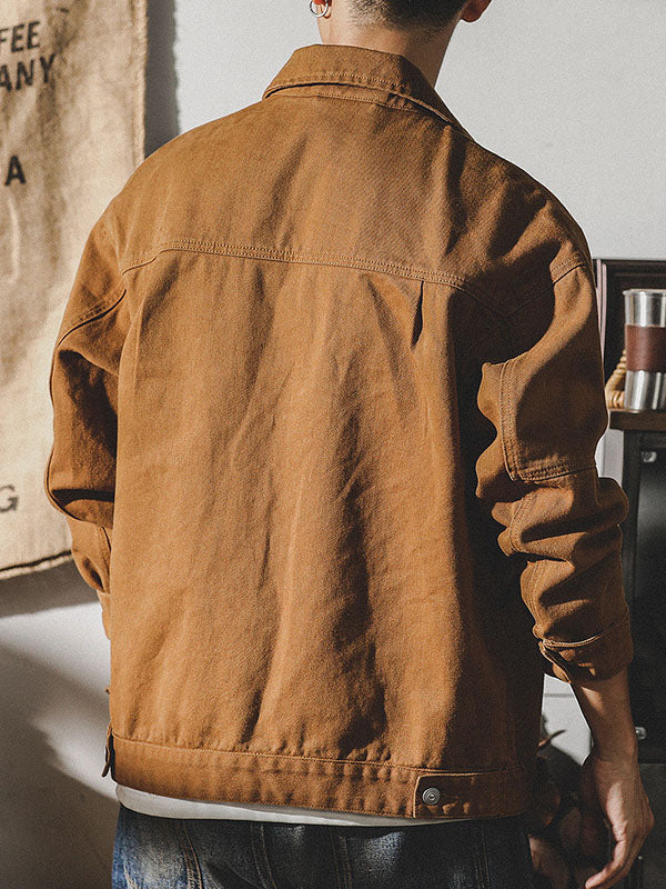Chaqueta de trabajo cargo para hombre estilo vintage americano, chaqueta retro resistente de diseño clásico