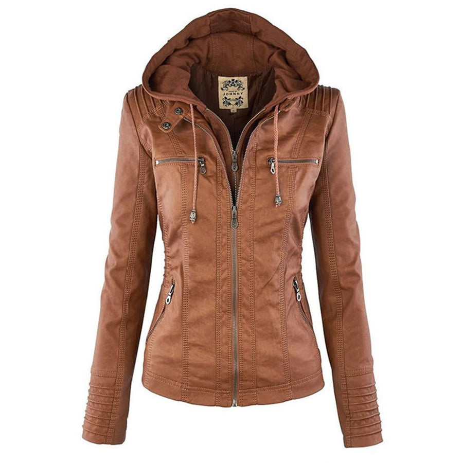Chaqueta entallada con capucha para mujer