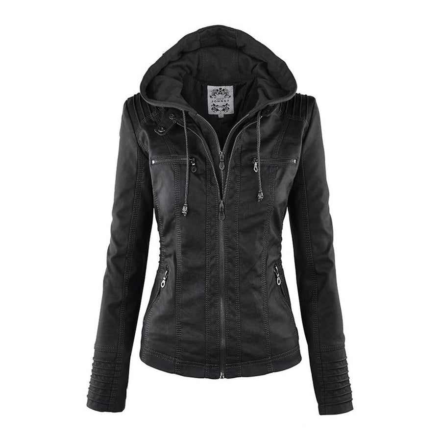 Chaqueta entallada con capucha para mujer