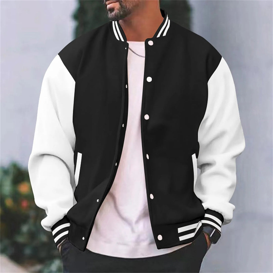 Chaqueta estilo béisbol tipo bomber para hombre: estilo casual para otoño