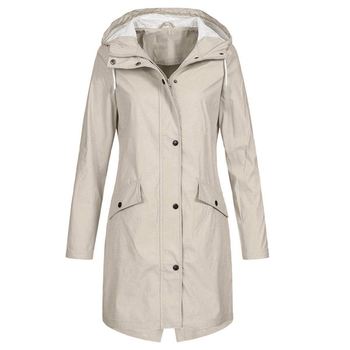 Chaqueta impermeable para lluvia con capucha ajustable para mujer