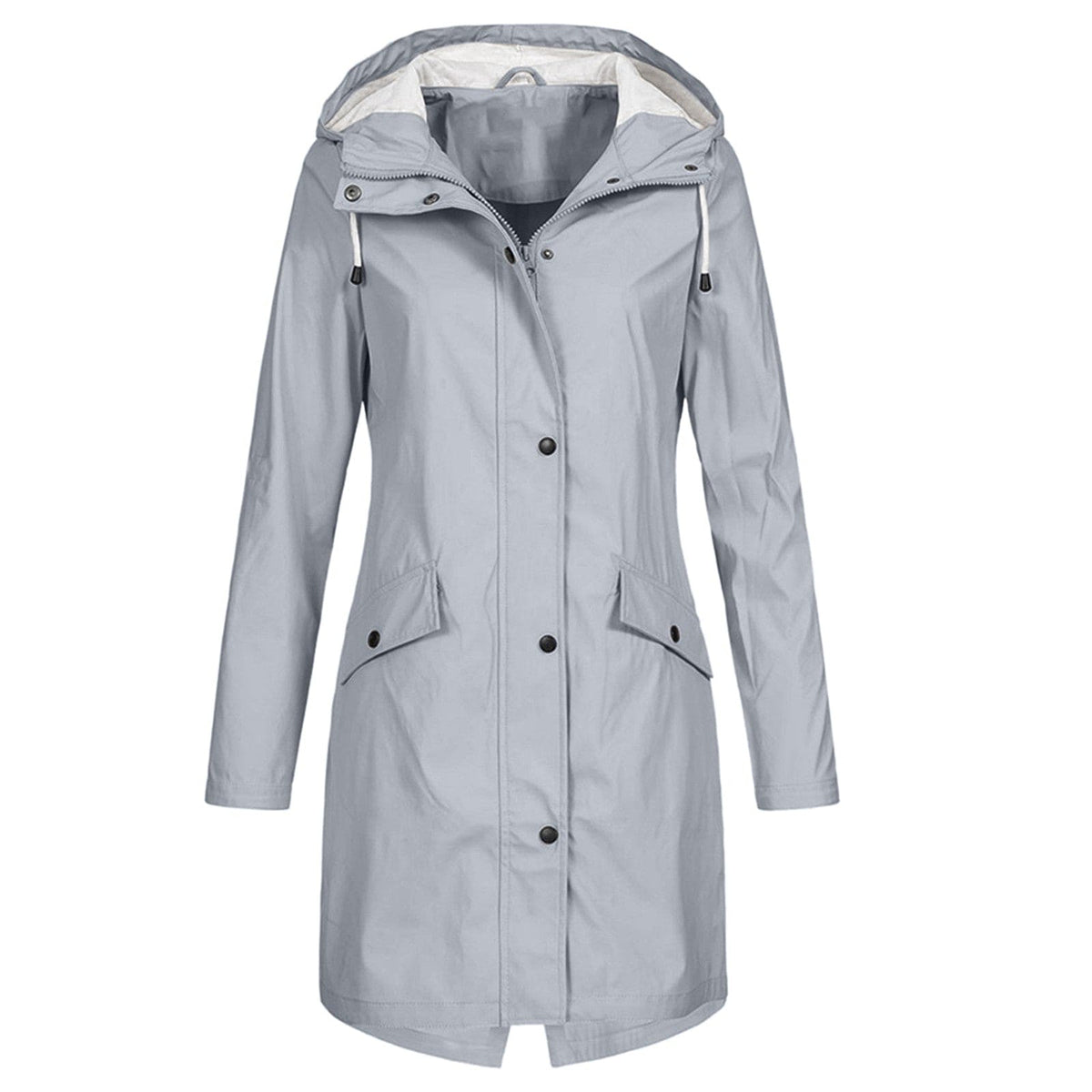 Chaqueta impermeable para lluvia con capucha ajustable para mujer