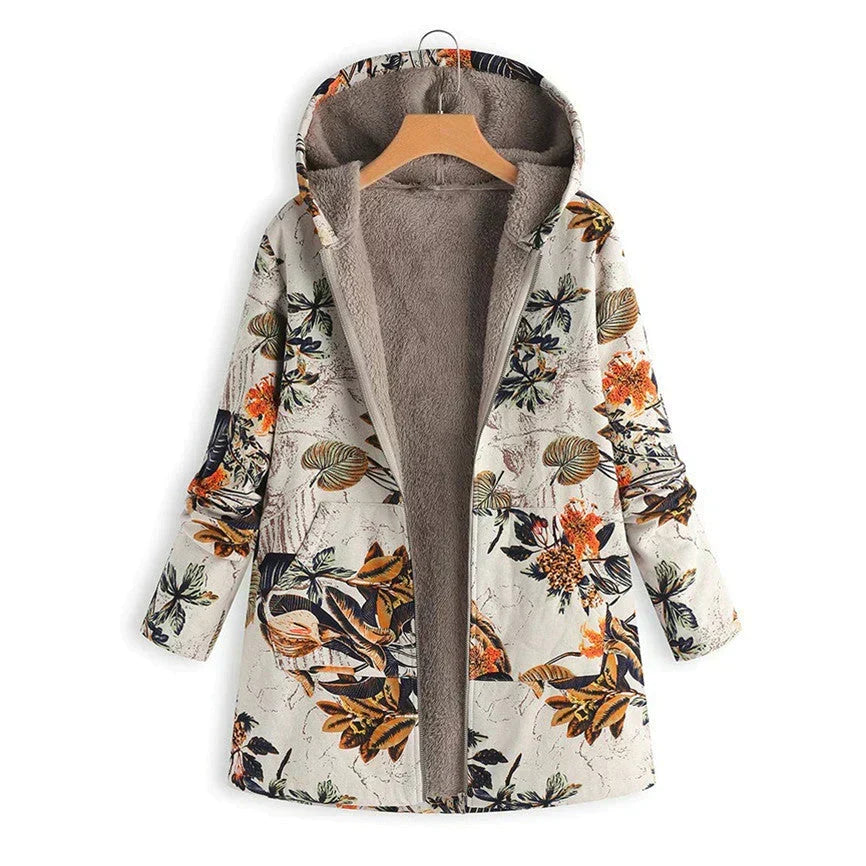 Chaqueta larga de primavera para mujer con capucha y bolsillos delanteros