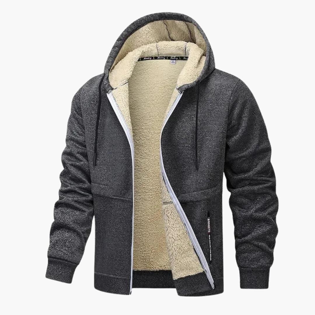Chaqueta polar para hombre con cremallera y manga larga