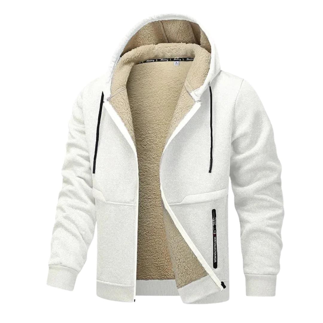 Chaqueta polar para hombre con cremallera y manga larga