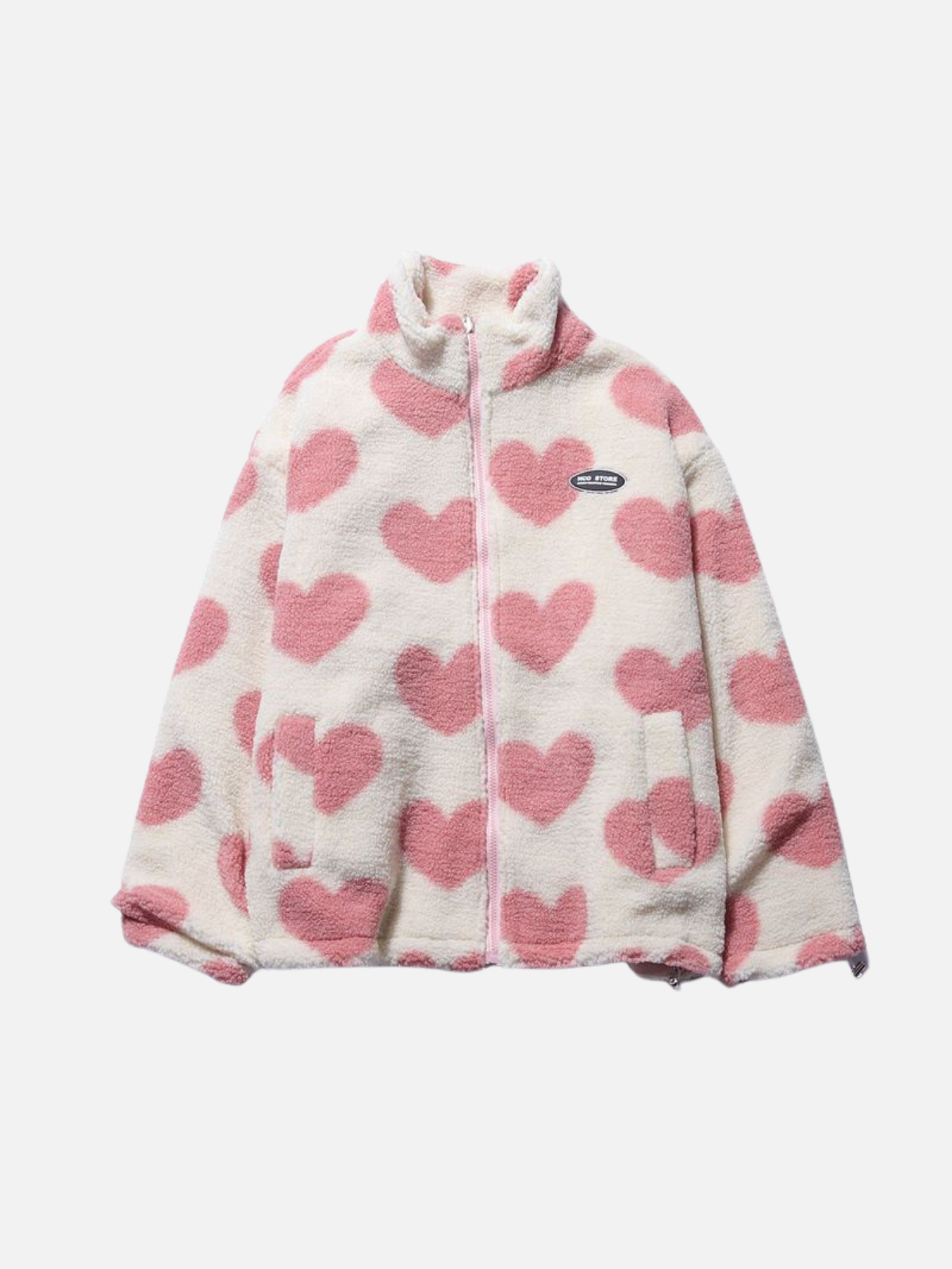 Chaqueta reversible con estampado de corazones