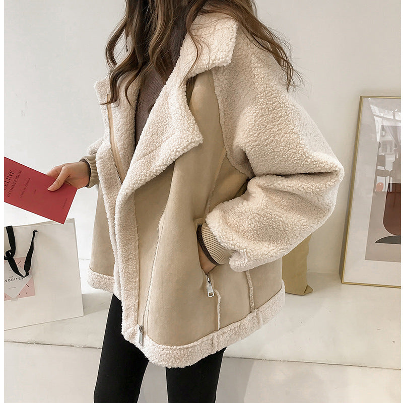 Chaqueta sherpa oversize para mujer