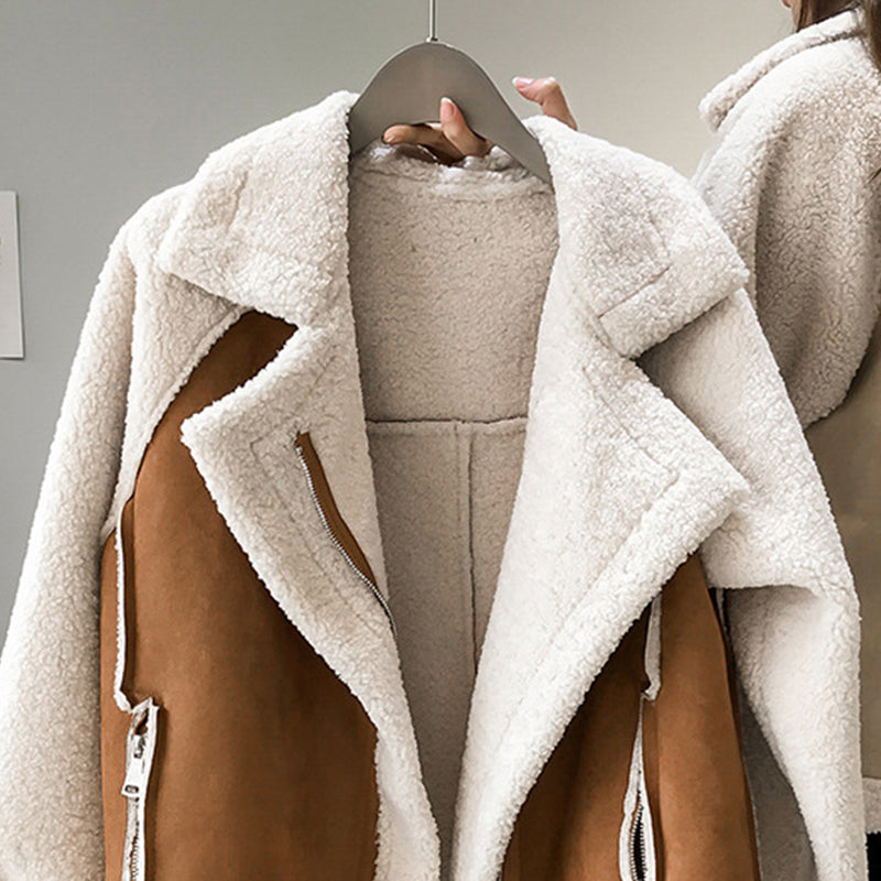 Chaqueta sherpa oversize para mujer
