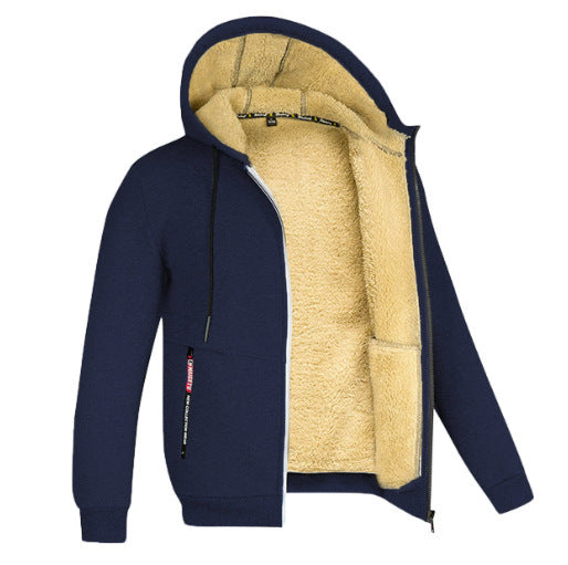 Chaquetas de invierno para hombre con capucha y forro de lana de oveja
