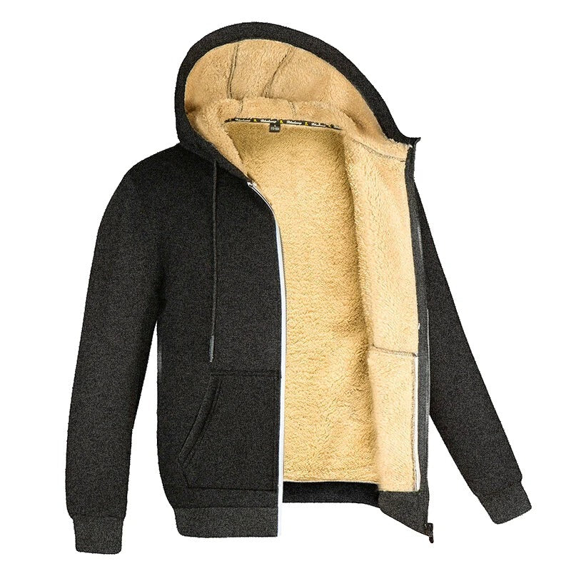 Chaquetas de invierno para hombre con capucha y forro de lana de oveja