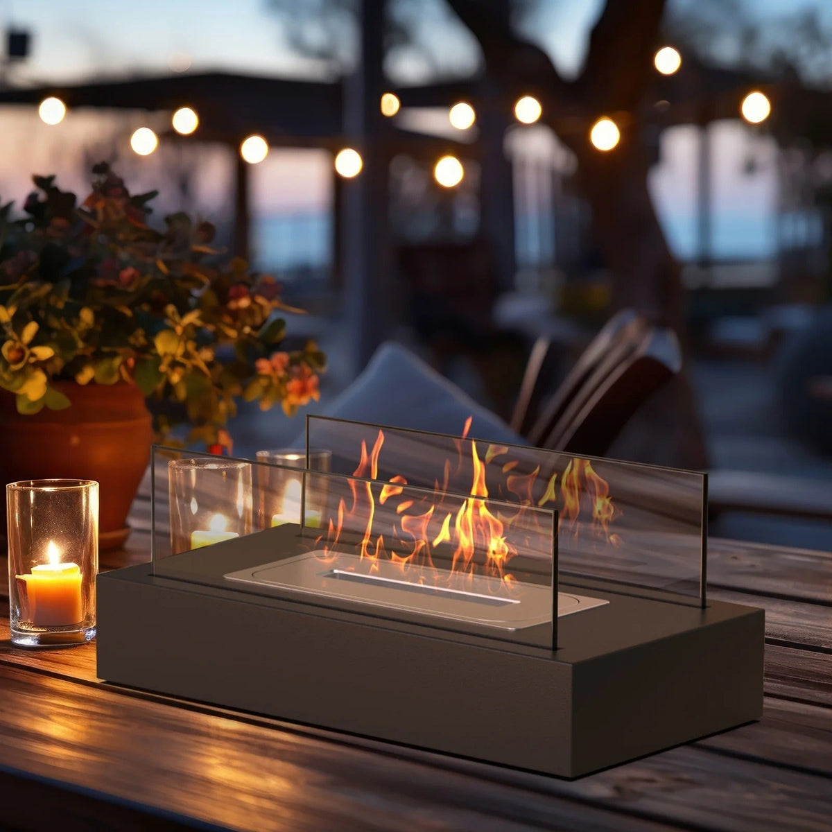 Chimenea de bioetanol de mesa con diseño moderno