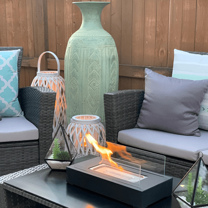 Chimenea moderna de mesa de bioetanol