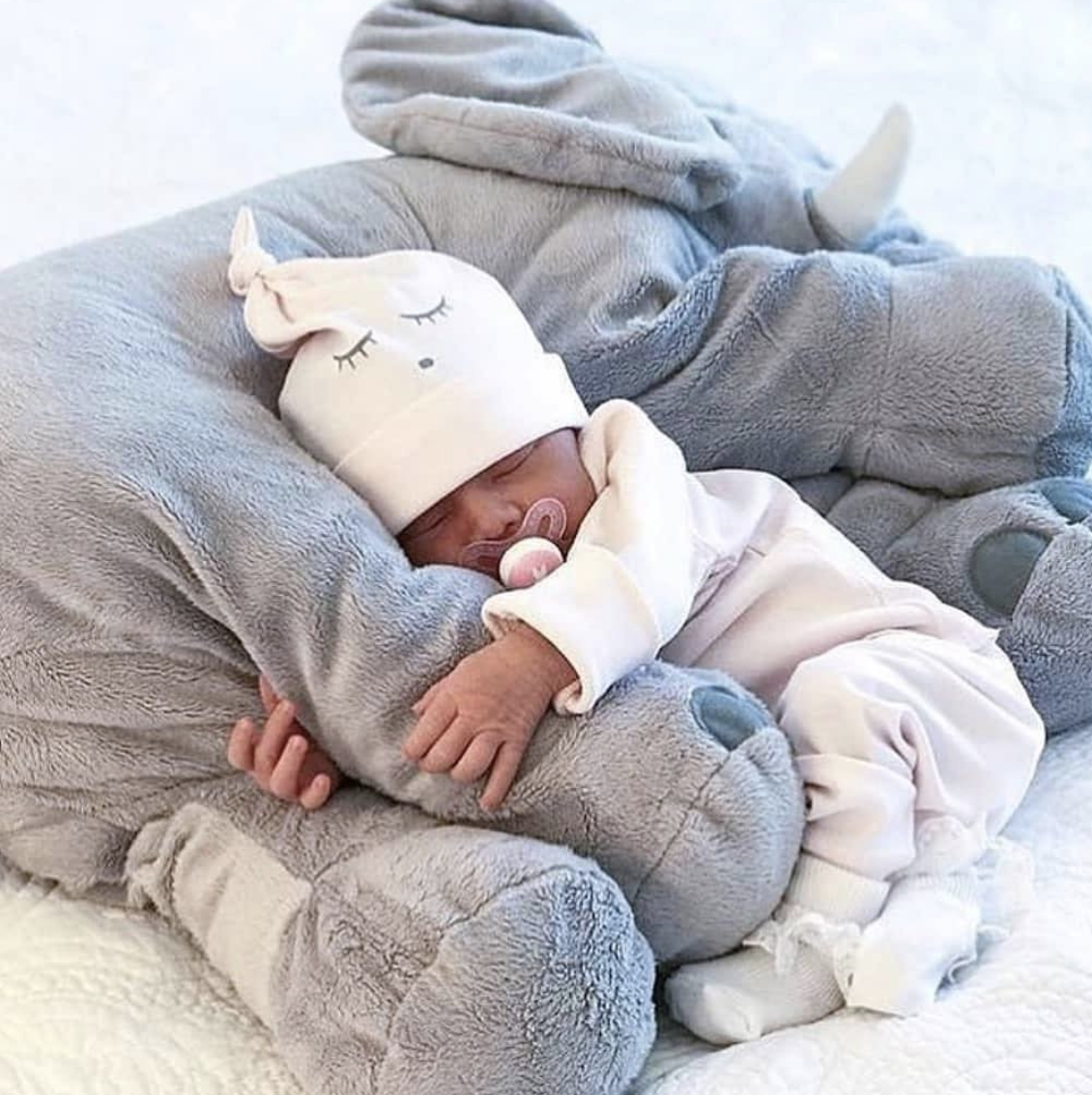 Cojín de Abrazo de Elefante para Bebé – Suave, de Peluche y Cómodo