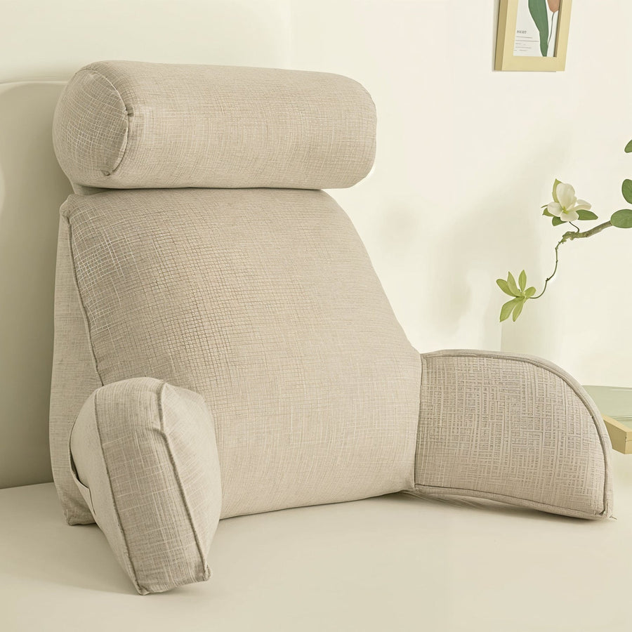 Cojín de apoyo ergonómico con reposacabezas ajustable y funda lavable