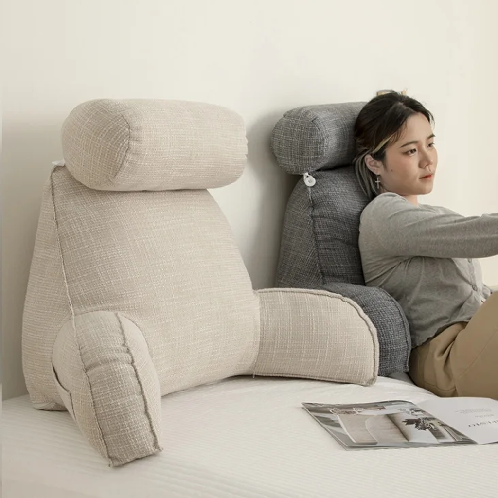 Cojín de apoyo ergonómico con reposacabezas ajustable y funda lavable