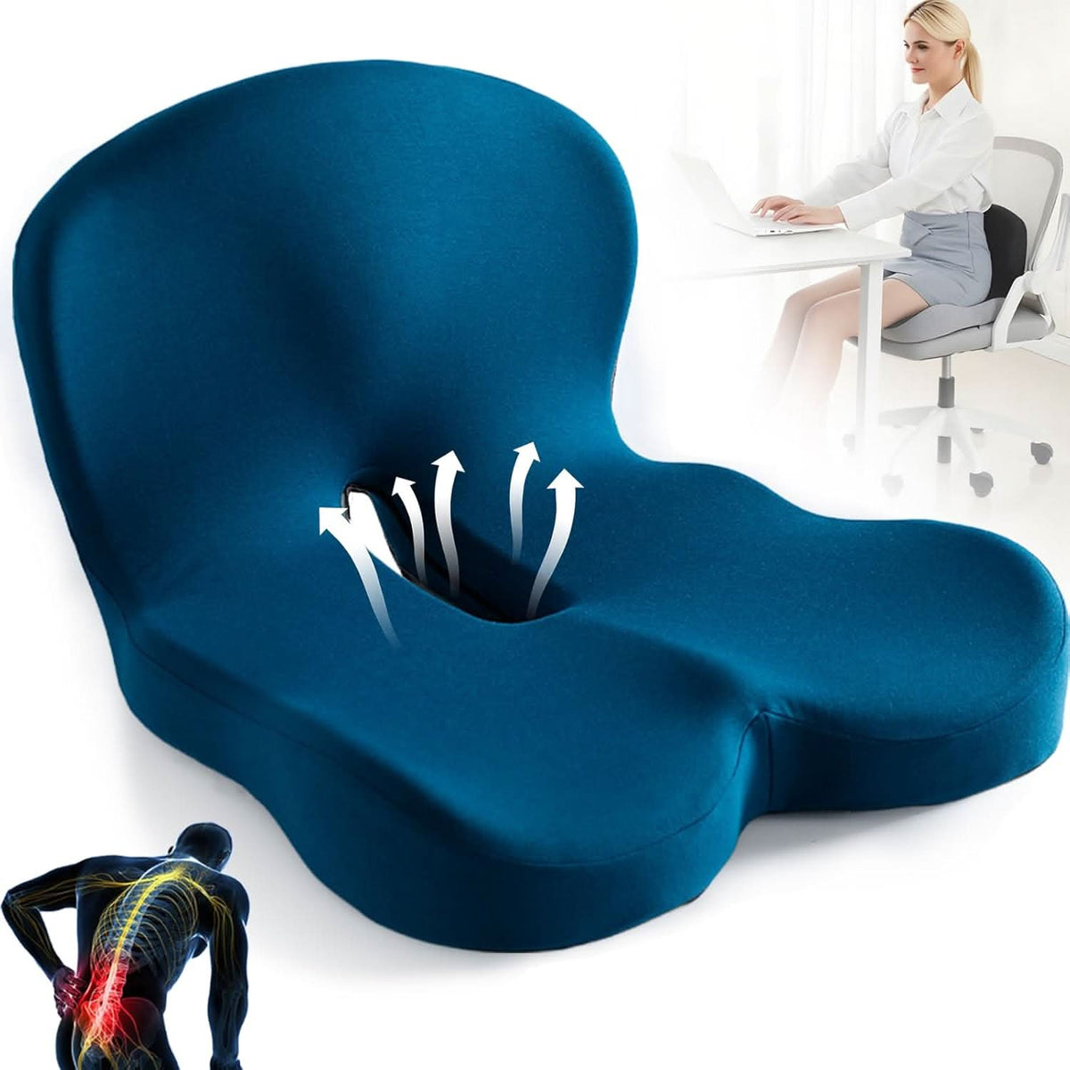 Cojín de asiento ergonómico de espuma viscoelástica