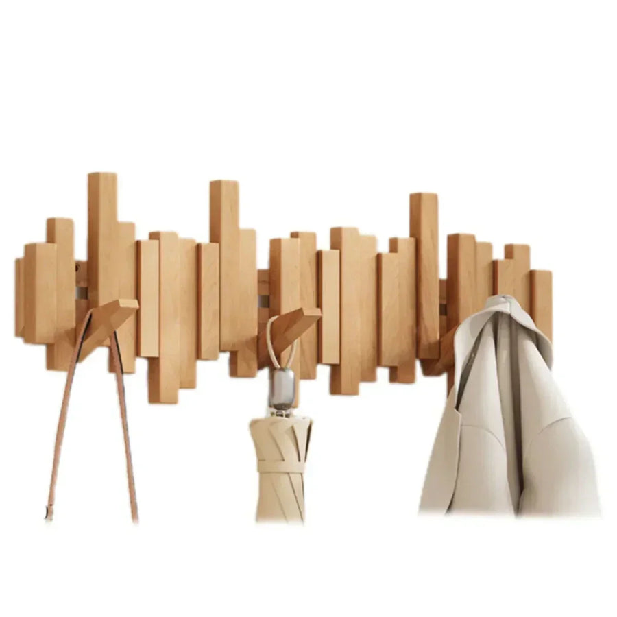 Colgador de pared de madera con diseño de piano