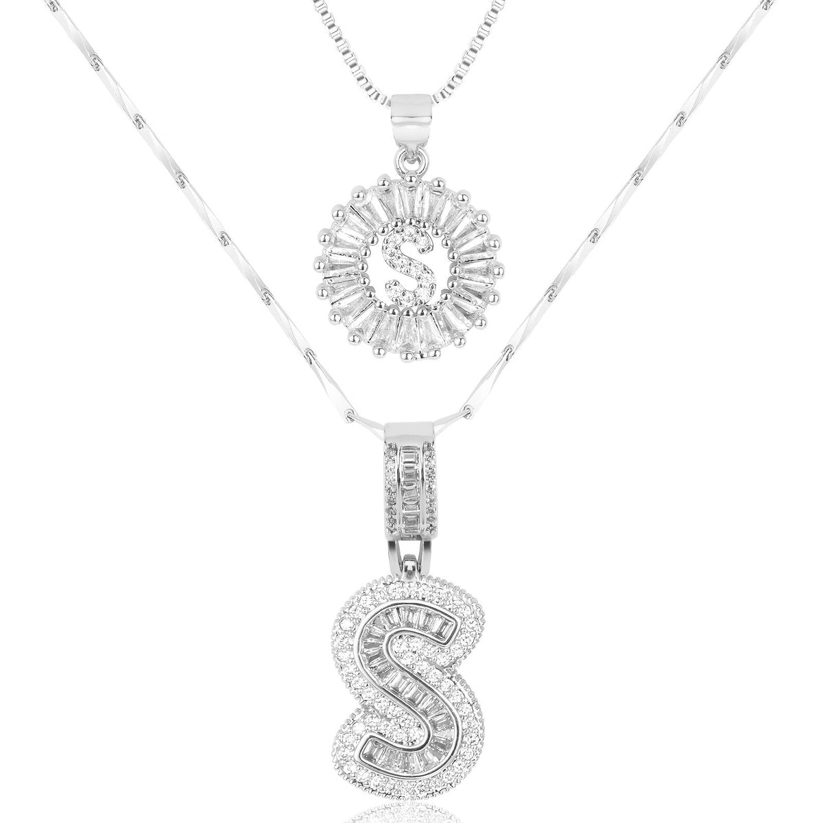 Collar con Colgante de Letra Inicial - Brillo Lujoso