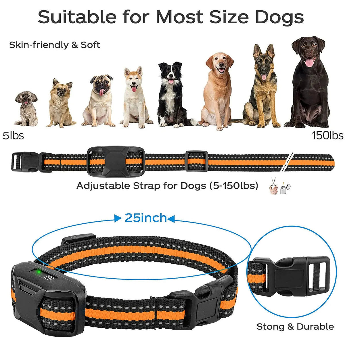 Collar de adiestramiento eléctrico para perros de 3300 ft