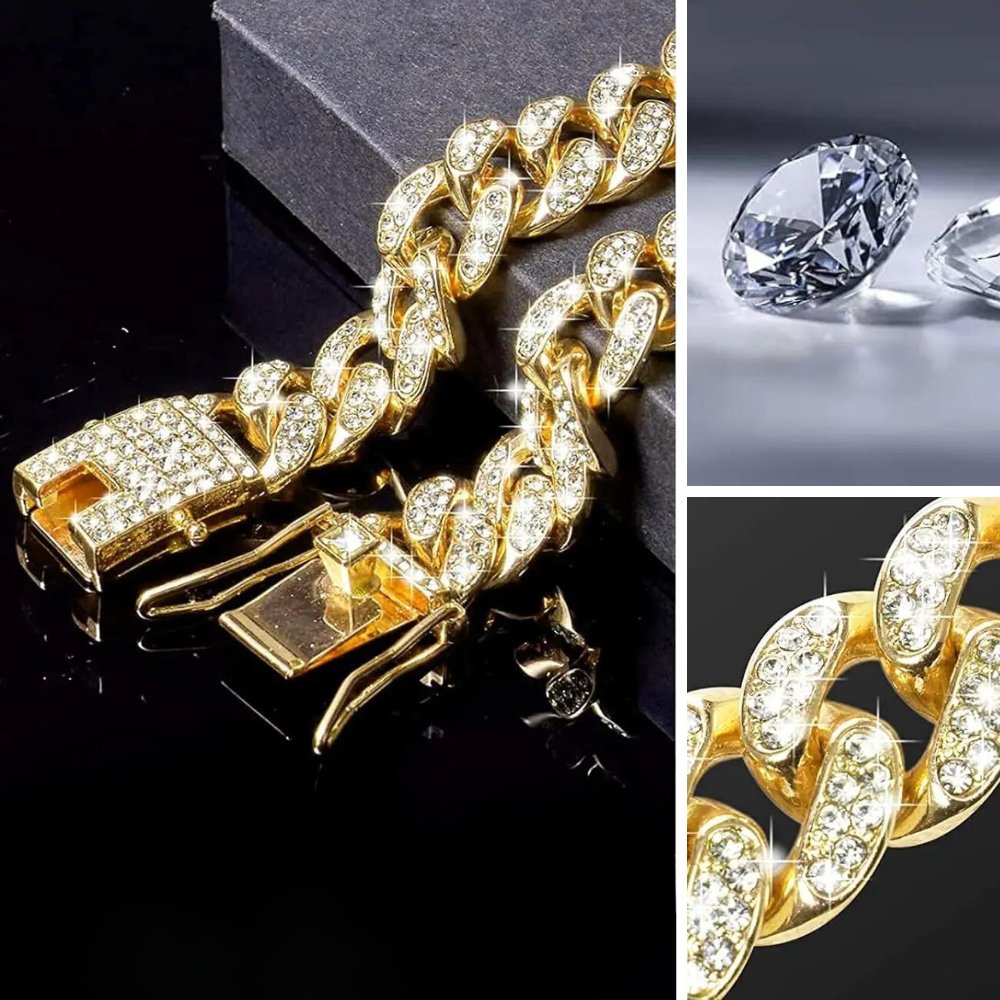 Collar de Cadena Dorado para Perros