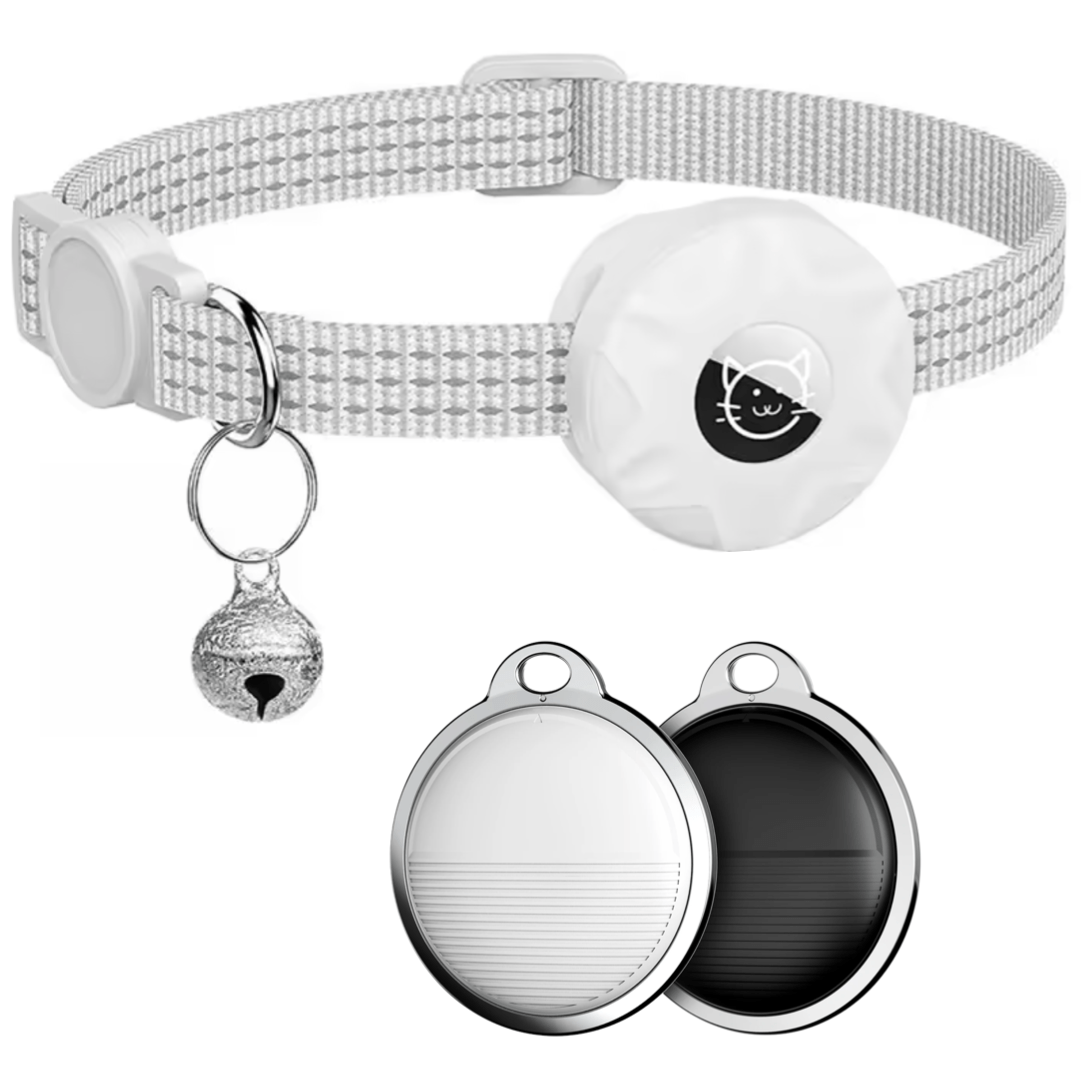Collar para gato con localizador Bluetooth y diseño reflectante para mayor seguridad