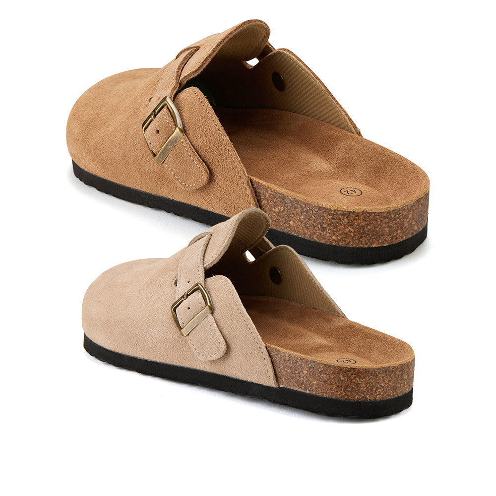 Comodidad y estilo en uno: sandalias clásicas de corcho con puntera cerrada