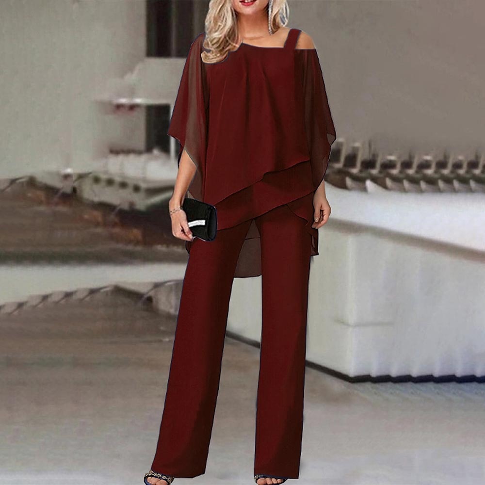 Conjunto casual asimétrico de dos piezas para mujer