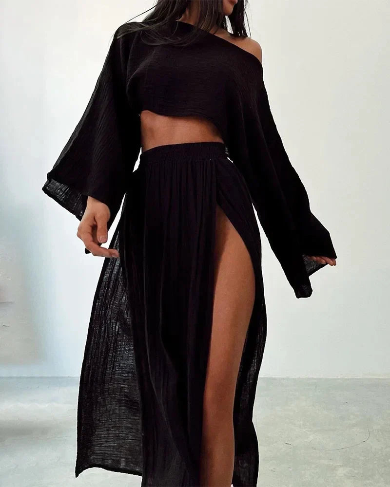 Conjunto de dos piezas elegante con forro de algodón