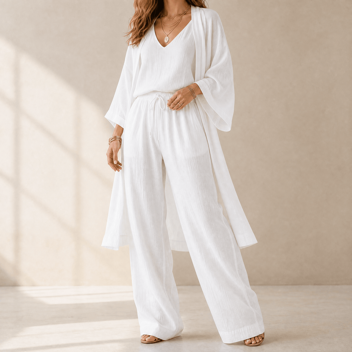 Conjunto de Loungewear Elegante de 3 Piezas
