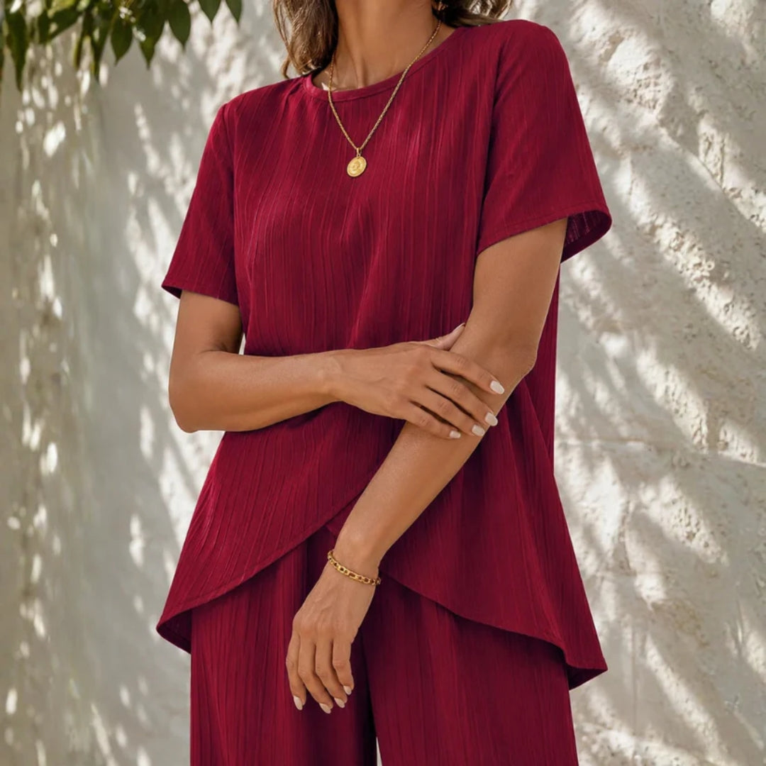 Conjunto de verano de dos piezas elegante y cómodo