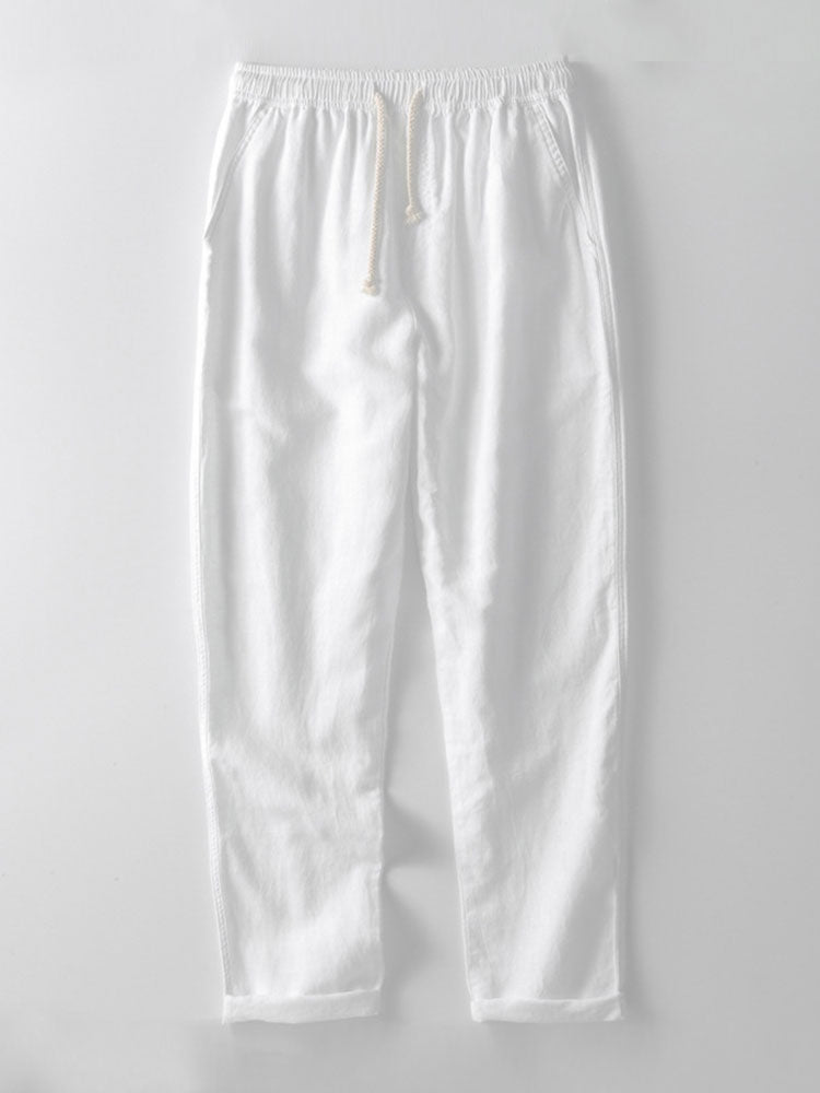 Conjunto ligero de verano para hombre con camisa de manga corta con cuello Mao y pantalón
