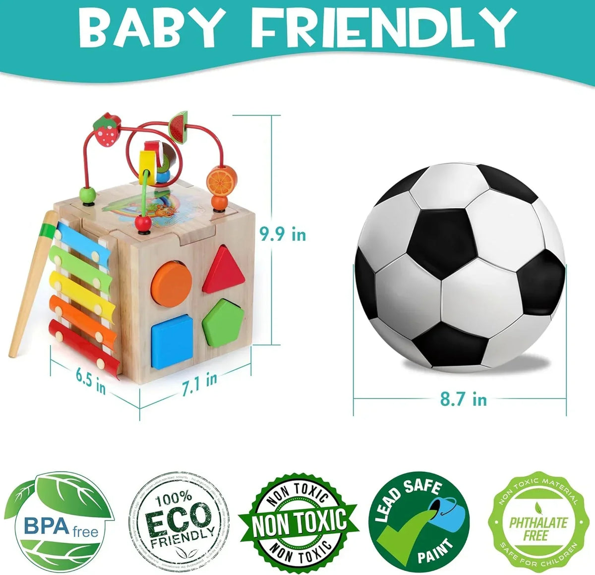 Cubo de Actividades Educativo de Madera 8 en 1 Montessori para Niños con Juegos Didácticos