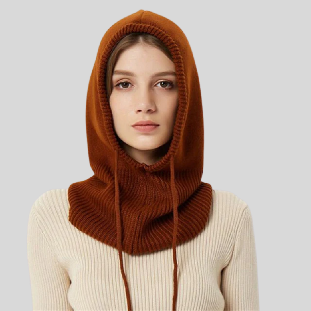 Calentador de cuello de punto de invierno con capucha